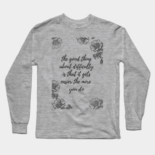 black and white floral design Long Sleeve T-Shirt